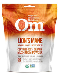 Lion's Mane Powder, 100 grams/ 3.5 oz (Organic Mushroom Nutrition)