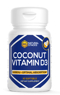 Coconut Vitamin D3 - 5000 IU, 30 softgels (Natural Stacks)