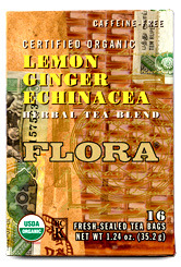 Lemon Ginger Echinacea Tea - Organic, 16 tea bags (Flora)