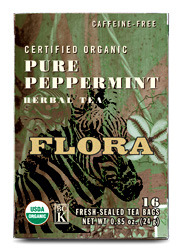 Pure Peppermint Tea - Organic, 16 teabags (Flora)