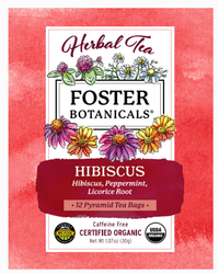 Hibiscus Tea Blend,  12 pyramid tea bags (Foster Botanicals)