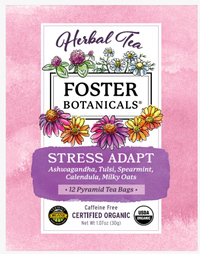 Stress Adapt Tea Blend, 12 pyramid tea bags (Foster Botanicals)