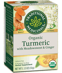 Turmeric with Meadowsweet &amp; Ginger - Organic, 16 tea bags (Traditional Medicinals)