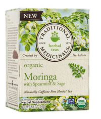 Moringa with Spearmint &amp; Sage Tea - Organic, 16 wrapped tea bags (Traditional Medicinals)