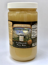 Clover Honey, Raw, 2 &frac34; Lbs / 44 oz (Fruitwood Orchards)