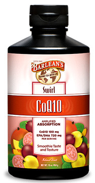 CoQ10 With Fish Oil Swirl - Island Flavor, 16 oz / 454g (Barleans)