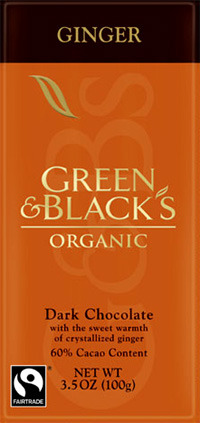 Green &amp; Black's Organic Dark Chocolate - Ginger, 3.5 oz / 100g