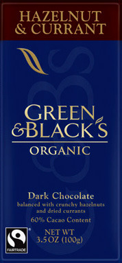Green &amp; Black's Organic Dark Chocolate - Hazelnut &amp; Currant, 3.5 oz / 100g