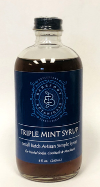 Triple Mint Simple Syrup, 8 fl oz / 240 mL (Barefoot Botanicals)