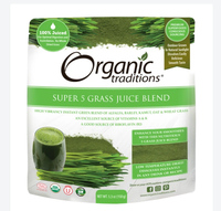 Super 5 Grass Juice Blend, Organic 5.3 oz (Organic Traditions)
