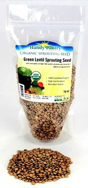 Organic Sprouting Seed - Green Lentil, 4 oz (Handy Pantry)