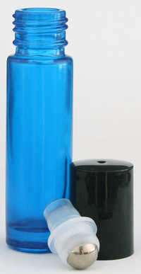 Blue Glass Roll-On Bottle, 10 ml