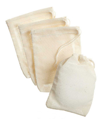 Muslin Cotton Bags, 4 bags (Size: 3 x 4)  