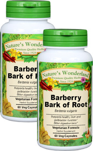 Barberry Bark of Root Capsules - 400 mg, 60 Veg Capsules each (Berberis vulgaris)