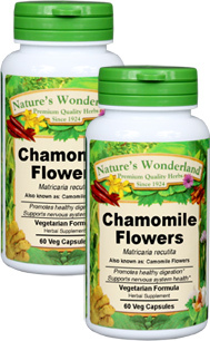 Chamomile Flowers Capsules - 350 mg, 60 Veg Capsules each (Matricaria recutita)