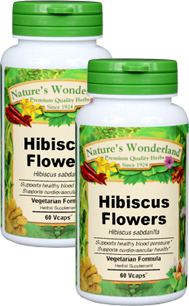 Hibiscus Flowers Capsules, 725 mg, 60 Veg Capsules each (Hibiscus sabdariffa)