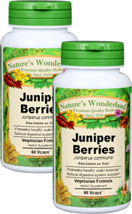Juniper Berries Capsules - 475 mg, 60 Veg Capsules each (Juniperus communis)