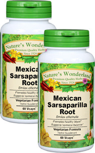 Sarsaparilla Capsules - 575 mg, 60 Veg Capsules each (Smilax officinalis)