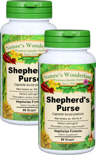 Shepherd's Purse Capsules - 425 mg, 60 Veg Capsules each (Capsella bursa pastoris)