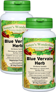 Blue Vervain Capsules - 450 mg, 60 Veg Capsules each (Verbena spp.)  