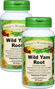 Wild Yam Root Capsules - 575mg, 60 Veg Capsules each (Dioscorea villosa)