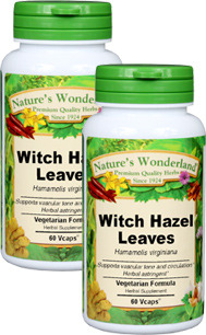 Witch Hazel Leaves Capsules - 475 mg, 60 Veg Capsules each (Hamamelis virginiana)