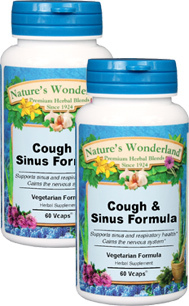 Cough &amp; Sinus Formula - 675 mg, 60 Veg Capsules each (Nature's Wonderland)