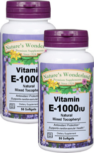 Vitamin E - 1,000 IU 50 softgels each (Nature's Wonderland)