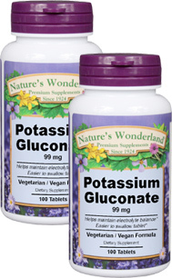 Potassium Gluconate - 99 mg, 100 tablets each (Nature's Wonderland)