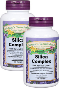 Silica Complex - Hair, Skin &amp; Nails Formula, 90 tablets each (Nature's Wonderland)