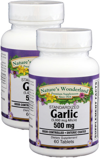 Garlic Standardized - 500 mg, 60 tablets each (Nature's Wonderland)