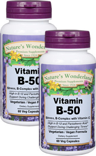 B-50 Stress (B Complex), 60 Veg capsules each (Nature's Wonderland)