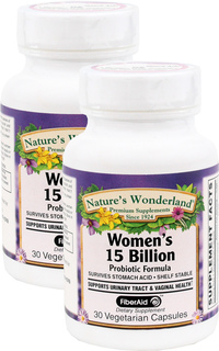 Women's Probiotic - 15 Billion CFU, 30 vegetarian capsules each (Nature's Wonderland)