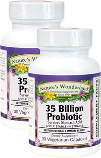 Probiotics - 35 Billion CFU, 30 Vegetarian Capsules each (Nature's Wonderland)