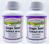 Grape Seed Extract, European - 50 mg, 60 capsules each (Nature's Wonderland)