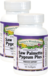 Saw Palmetto Pygeum Plus, 60 Softgels each (Nature's Wonderland)