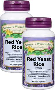 Red Yeast Rice - 600 mg, 60 vegetable capsules each (Nature's Wonderland)