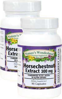 Horse Chestnut Standardized Extract - 300 mg, 90 Capsules each (Nature's Wonderland)