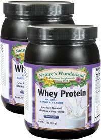 Whey Protein Powder - Vanilla 12 oz/ 340 g each (Nature's Wonderland)