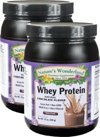 Whey Protein Powder - Chocolate 12 oz/340 g each (Nature's Wonderland)