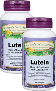 Lutein - 10 mg, 60 softgels each &lt;br&gt;Buy One, Get One For 99 Cents! (Nature's Wonderland)