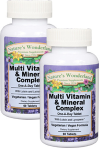 Multi Vitamin &amp; Mineral Complex, 60 tablets each (Nature's Wonderland)