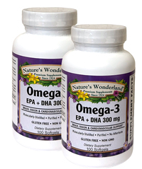 Omega-3 Fish Oil 1000 mg, 100 Softgels each (Nature's Wonderland)