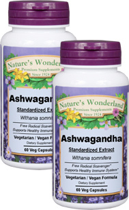Ashwagandha Standardized Extract - 450 mg, 60 Veg Capsules each (Withania somnifera)