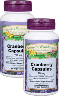 Cranberry Capsules - 700 mg, 60 Veg capsules each (Nature's Wonderland)