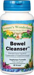 Bowel Cleanser&#153; - 600 mg, 60 Veg Capsules (Nature's Wonderland)