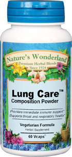 Lung Care&#153; Composition Blend - 525 mg, 60 Veg Capsules (Nature's Wonderland)