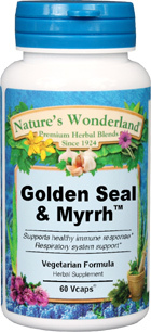 Golden Seal and Myrrh - 800 mg, 60 Veg Capsules (Nature's Wonderland)