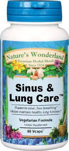 Sinus &amp; Lung Care&#153; - 525 mg, 60 Veg Capsules (Nature's Wonderland)