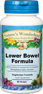 Lower Bowel Formula - 525 mg, 60 Veg Capsules  (Nature' s Wonderland)